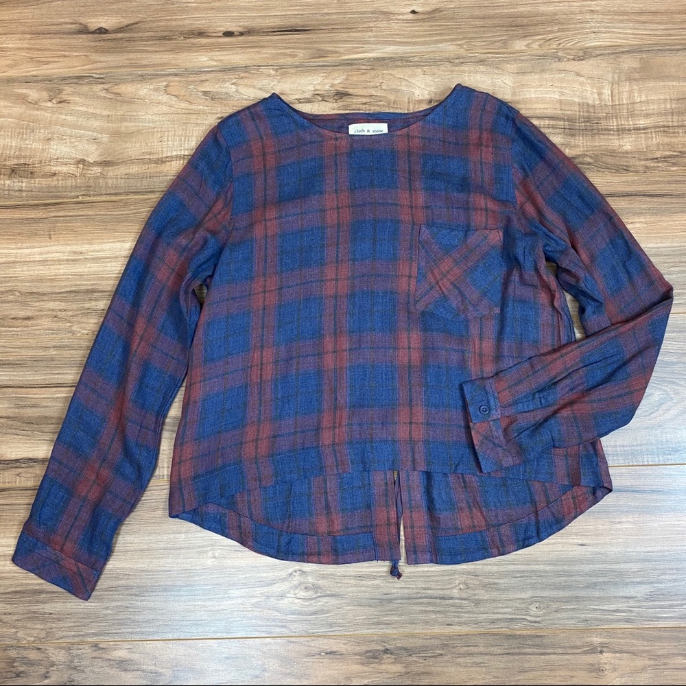 🍑Cloth & Stone Plaid Top - Picture 2 of 6